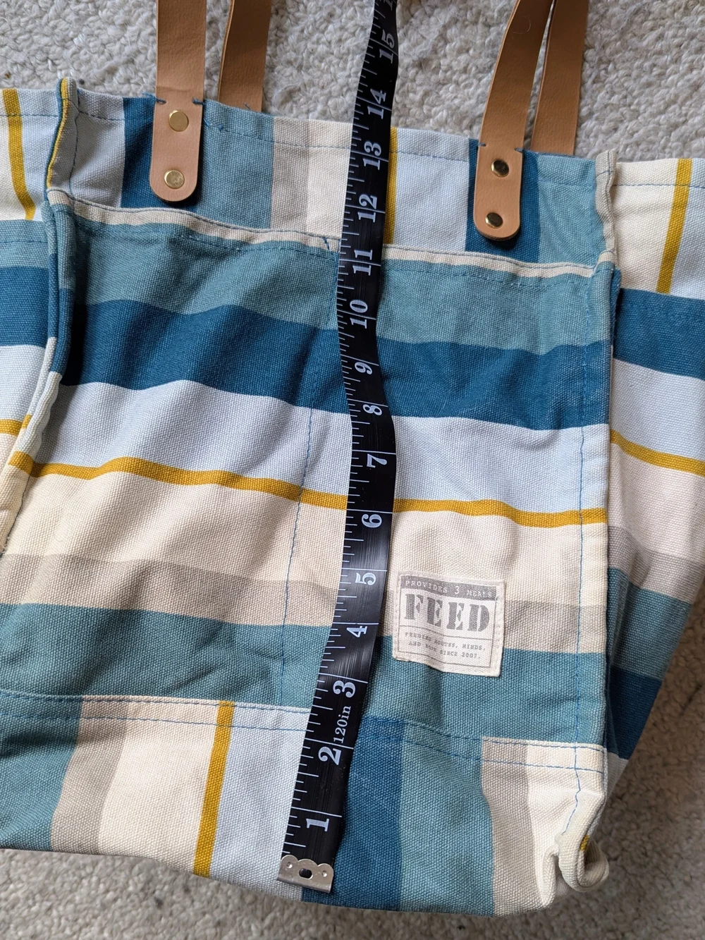 FEED PROJECT Canvas Market Tote | Coastal Stripe - Picture 10 of 12